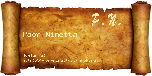 Paor Ninetta névjegykártya
